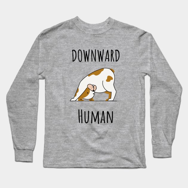 Downward Human Long Sleeve T-Shirt by CatMonkStudios